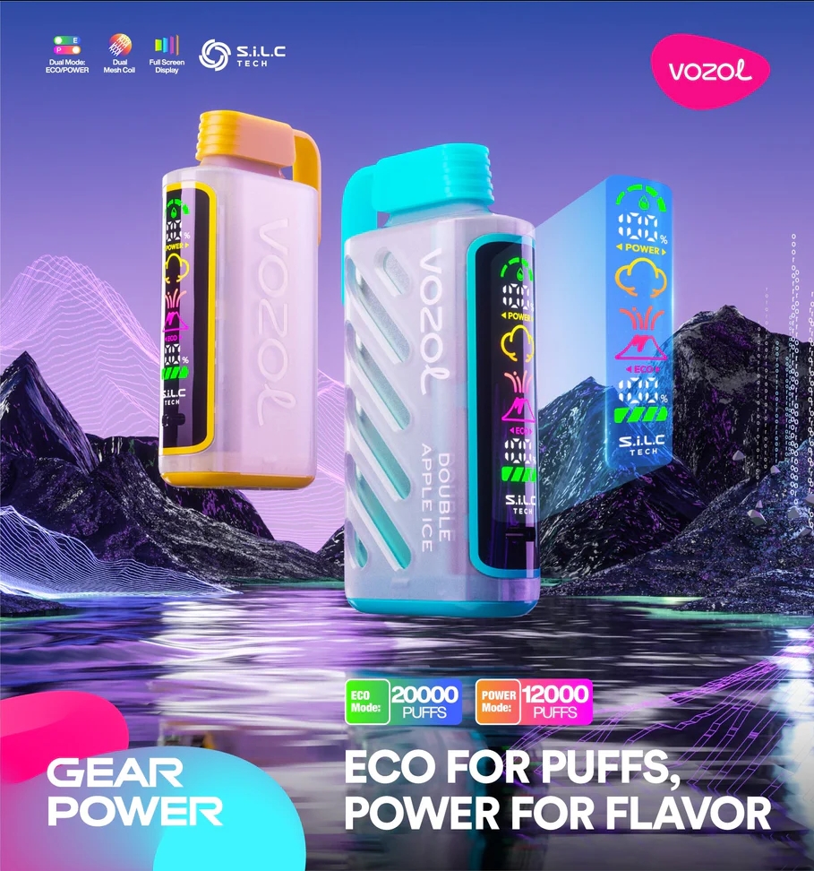 vape-pod.cn VOZOL Gear Power 20K(20000) Puffs Full-Screen Display 20mL E-liquid 5% (50mg) Nicotine USB Type-C Charging Disposable Vape