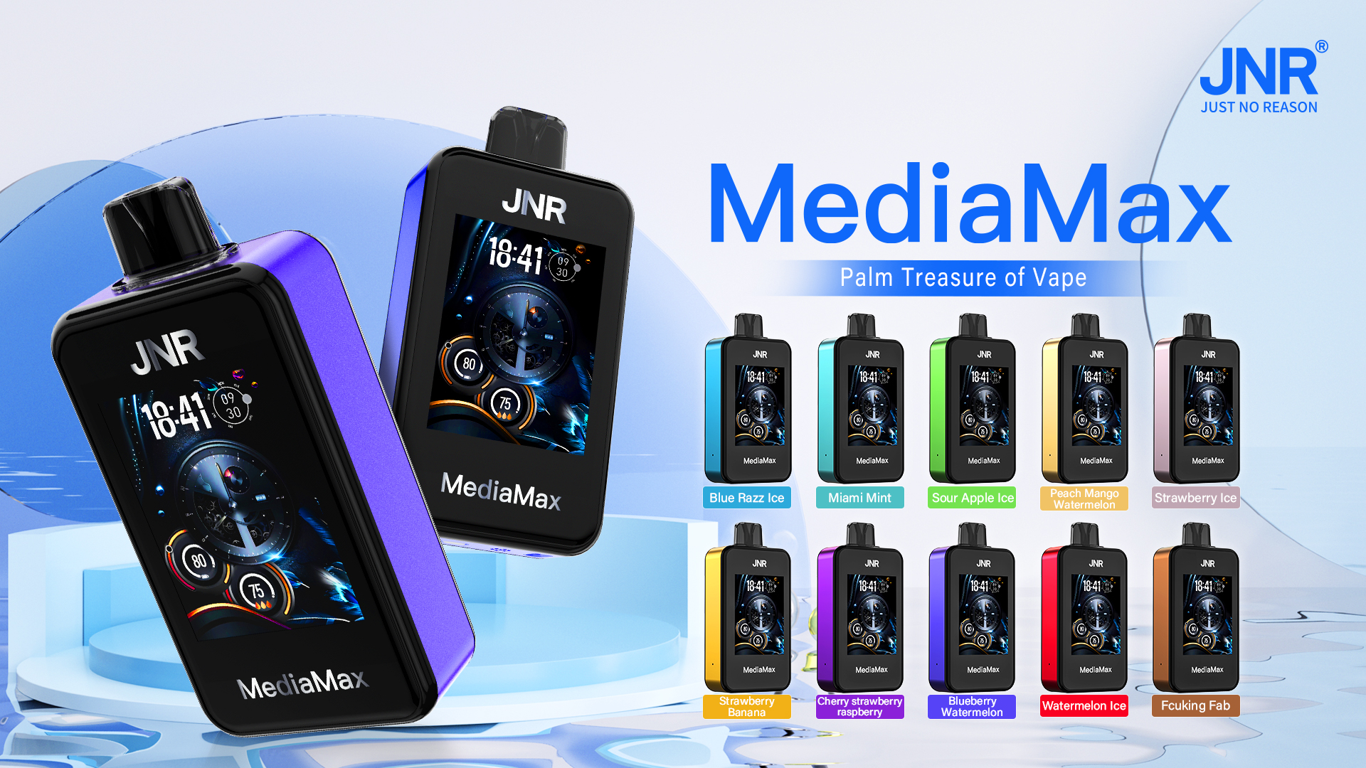 vape-pod.cn JNR Media Max 40K(40000) Puffs 2.4-Inch Large screen and phone function 5% Nicotine 21mL E-liquid Disposable Vape