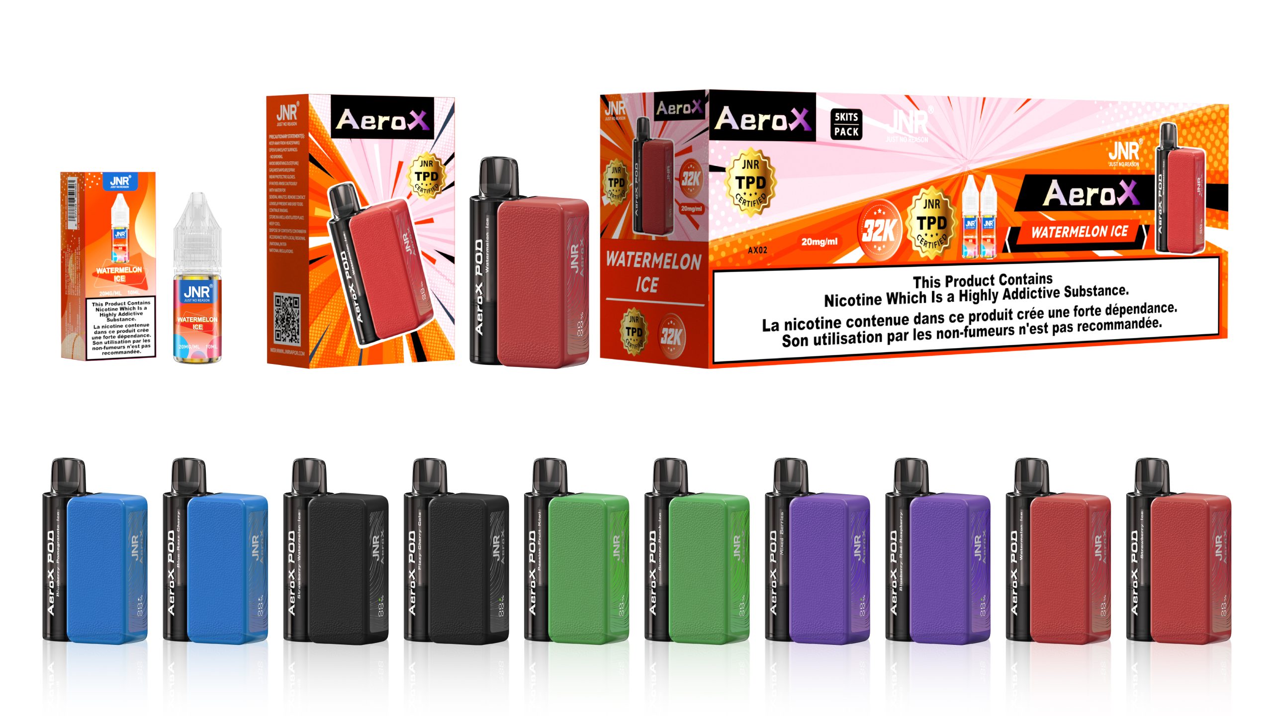 vape-pod.cn JNR Areo X 32K(32000) Puffs Magnetic Refill Smart Screen 2% 5% Nicotine 850mAh Battery Disposable Vape