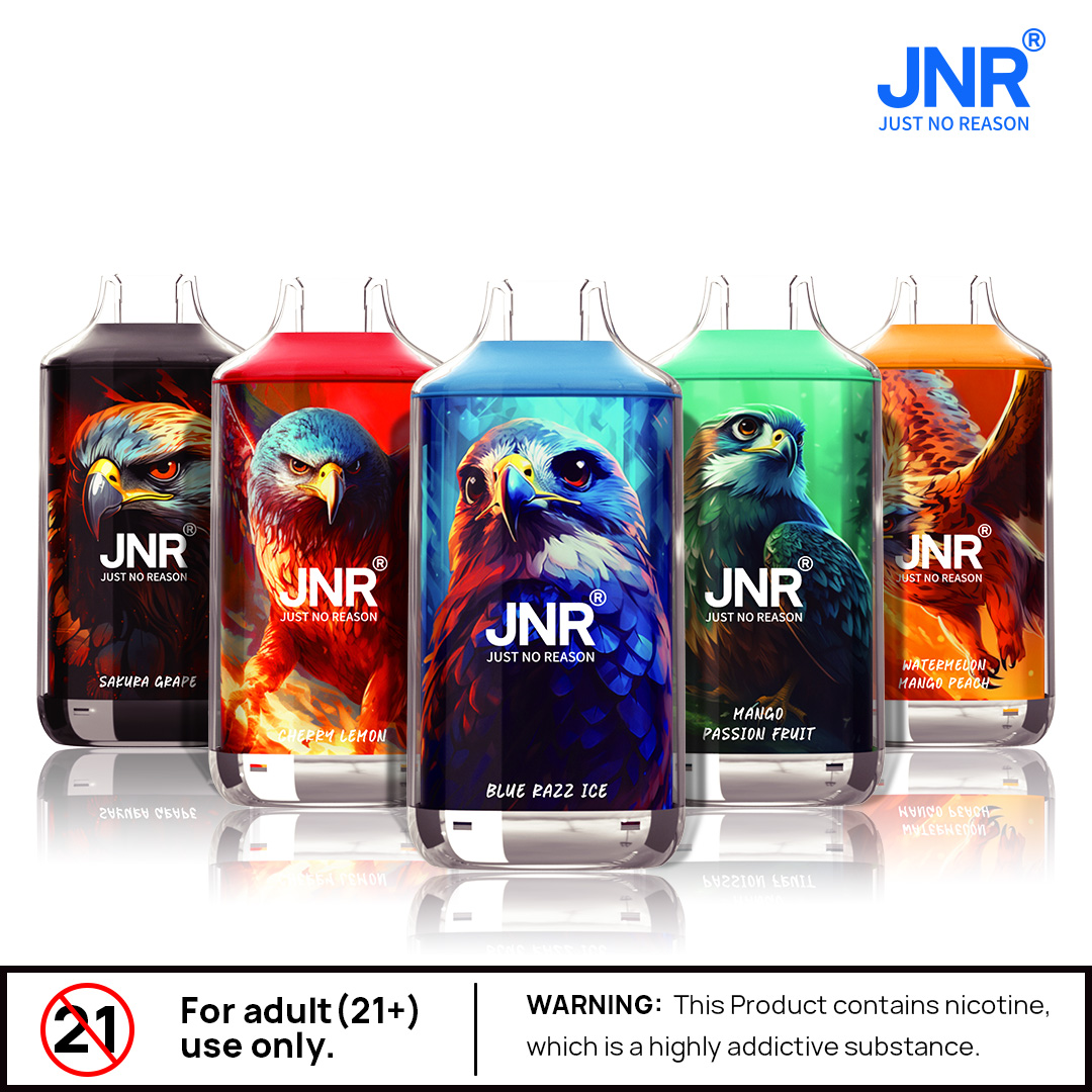 vape-pod.cn JNR Falcon Crystal 16K(16000) Puffs LED Display 2% 5% Nicotine 22ml E-liquid 850mAh Rechargeable Battery disposable vape
