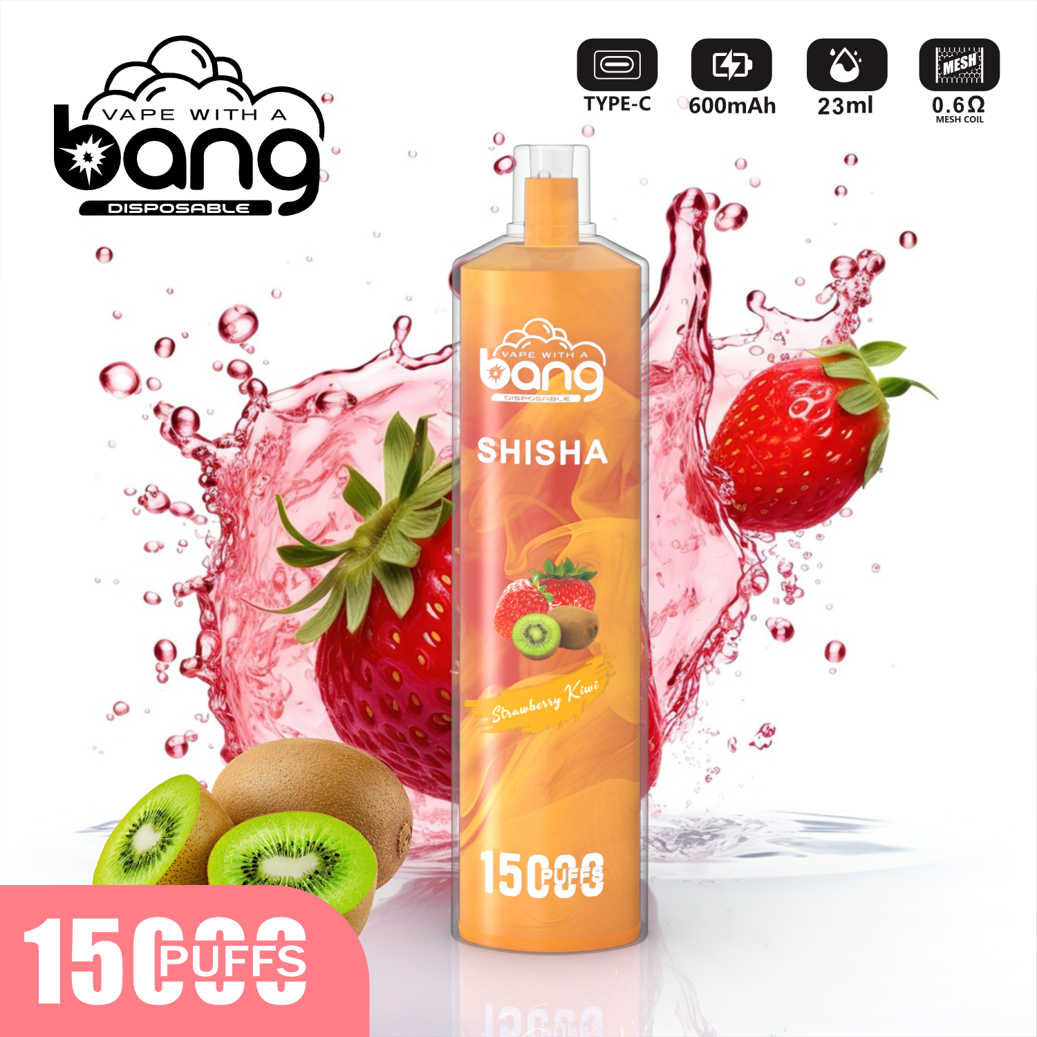 vape-pod.cn Bang SHISHA 15K(15000) Puffs 0% 2% 3% 5% Nicotine 600mAh Battery 23ml Oil Disposable Vape Pen