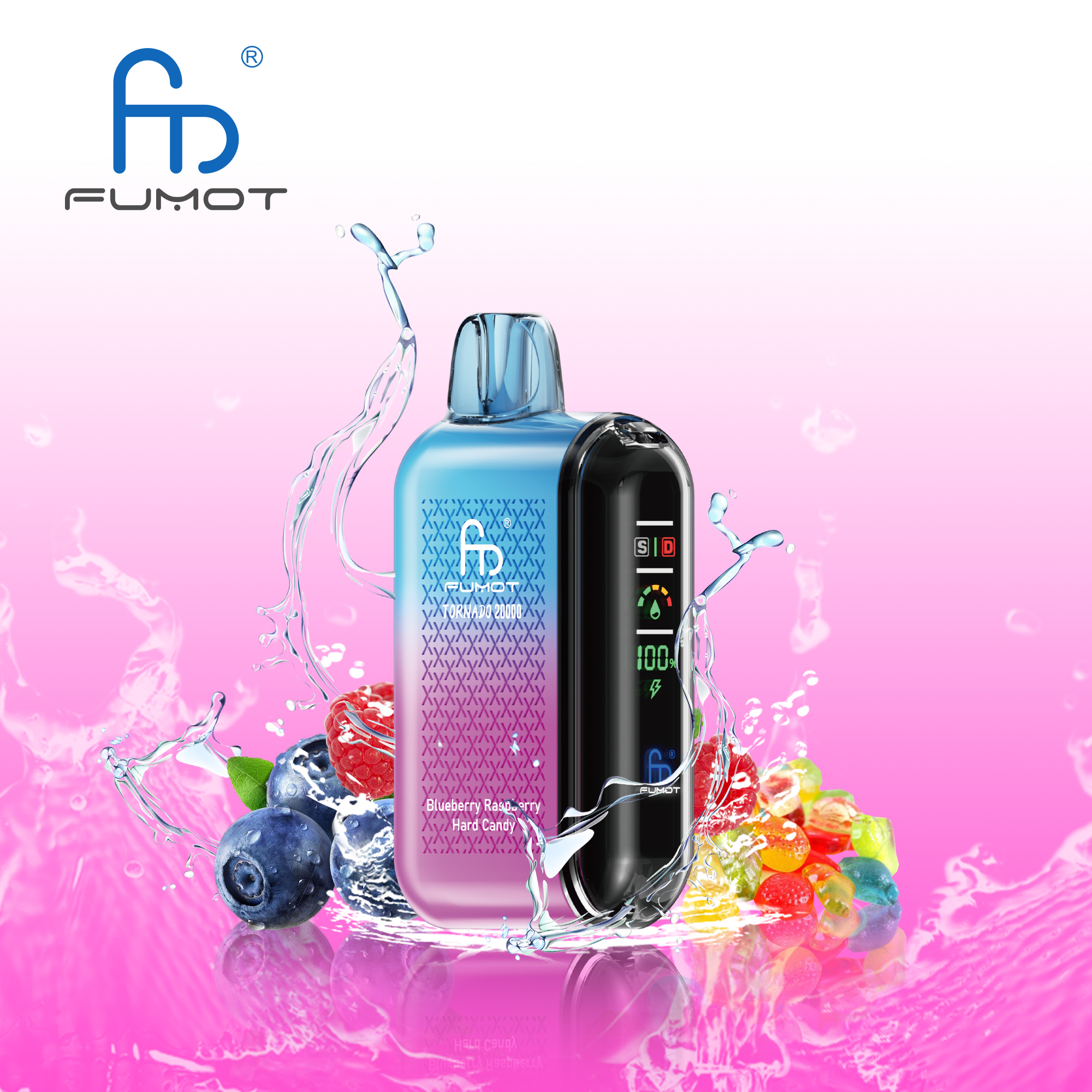 vape-pod.cn Randm Tornado 20K(20000) Puffs LCD Screen 28ML of E-liquid Metal Painting Craft Disposable Vape
