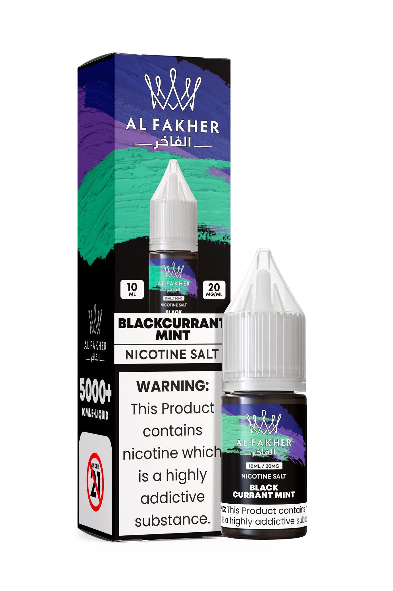 vape-pod.cn Black Currant Mint 20MG Strengths 10ML 5000+ Nic Salt E-LIQUIDS by Al Fakher